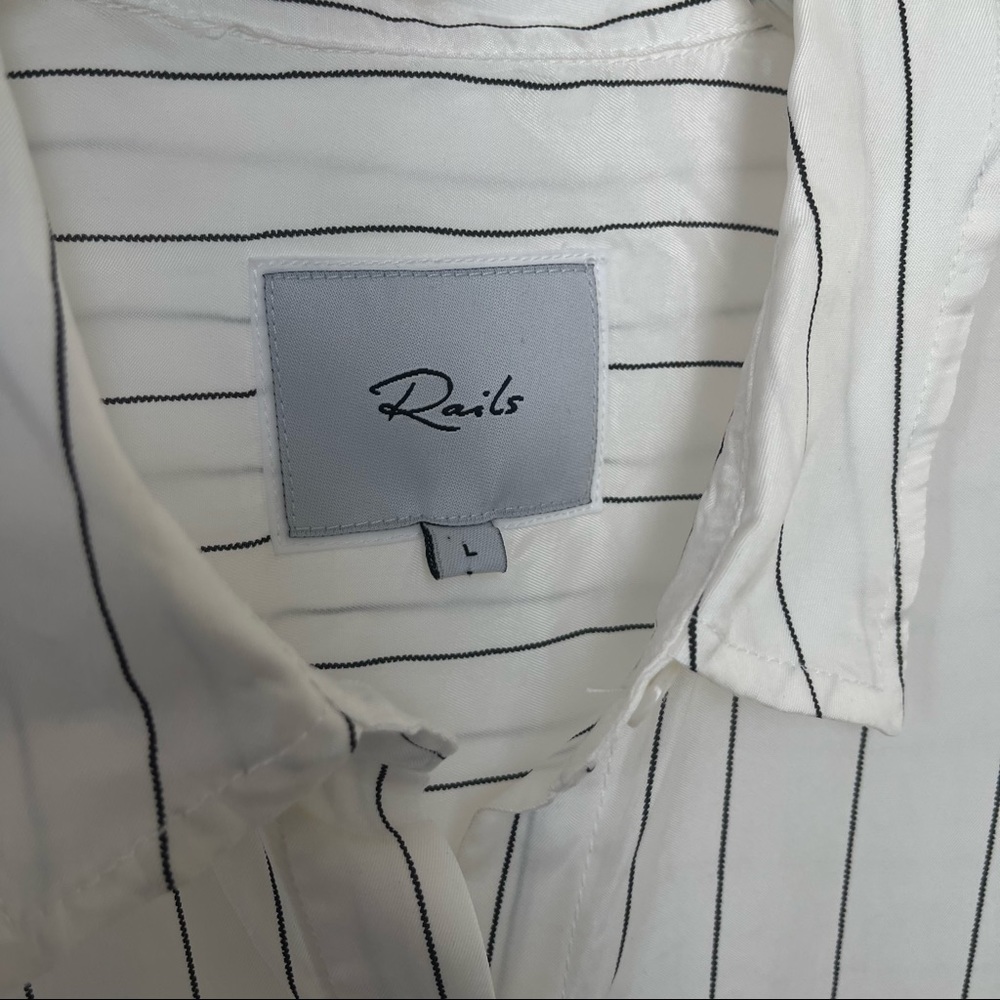 Rails Striped Cupro Button Down Long Sleeve Shirt - image 5